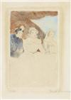 MARIE LAURENCIN Three etchings with hand coloring in watercolor.